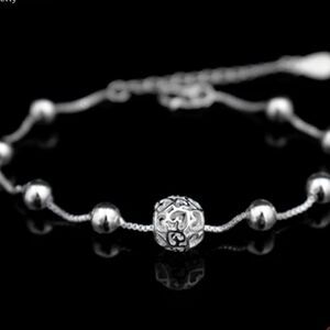 Hollow Heart Ball Pendant Bracelet